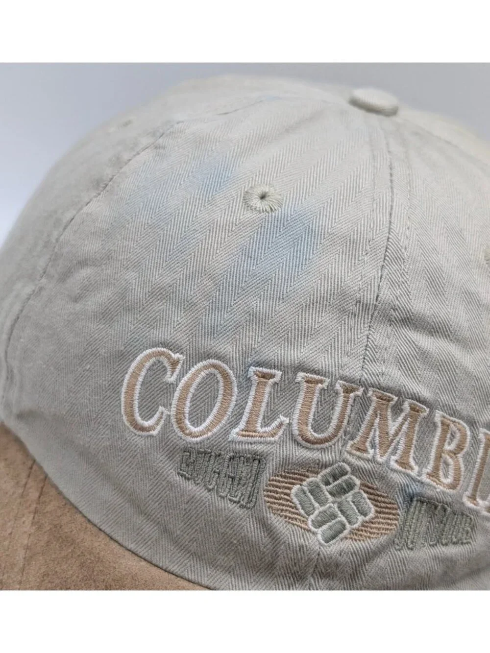 Vintage Columbia Sportswear Hat Strap Back Cap Hiking Distressed Rugged Outdoors
